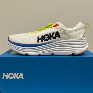 Hoka Gaviotta 5 White and Blue Athletic Sneakers